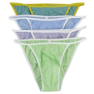 K342C K342 Herren sexy Tanga-Schnur Bikini konturiert Etui feine Baumwolle Jersey Farbe - Bild 1 von 26