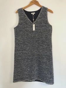 Max Studio Dress BNWT Size Medium Lined Blue Shift Dress NEW Classic V Neck - Picture 1 of 5