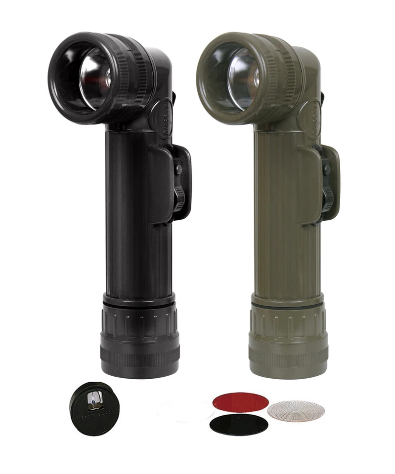 Lanterna GI Army ângulo tático cabeça combate militar plástico bateria célula D - Imagem 1 de 1