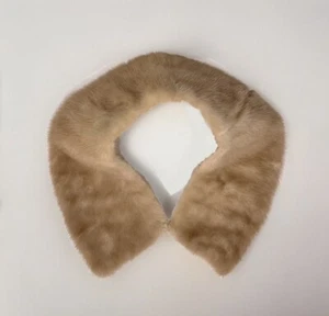 Vintage Real Mink Fur Collar Scarf Blonde Beige Hand-Sewn 1950’s/ 1960’s - Picture 1 of 4