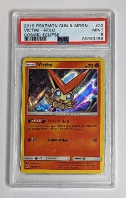 Pokemon 2019 Sun & Moon Cosmic Eclipse #30 VICTINI Reverse PSA 9 - Image 1 of 2