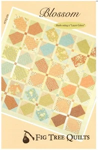 2007 Fig Tree Quilts Blossom quilt 70x70 MODA layer cake sewing pattern uncut - Picture 1 of 3