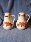 Hall China Red Poppy Stove top Salt And Pepper Shakers 4 7/8" tall