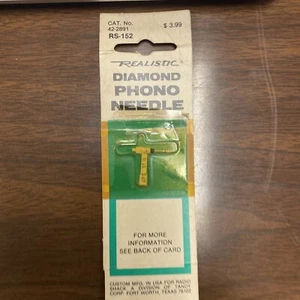 Vintage Realistic Diamond Phono Needle RS-152 42-2891 RARE COOL RECORD PLAYER - Picture 1 of 3