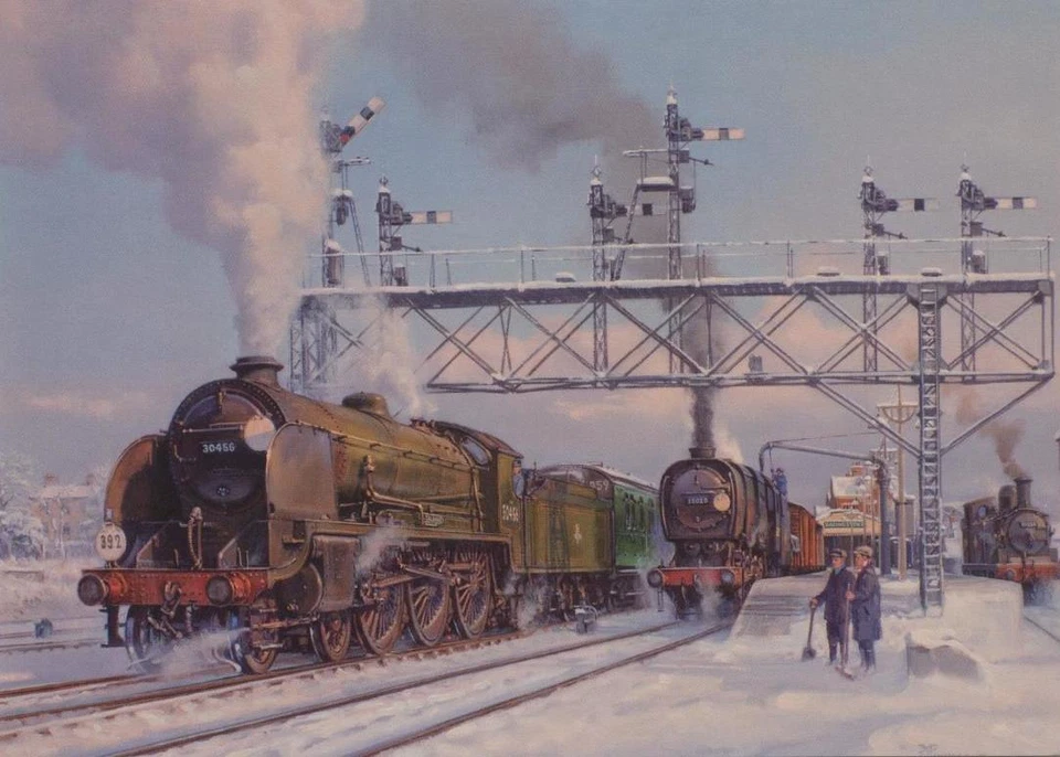 BR S15 King Arthur Southern Railway Engine Loco Steam Train Christmas Xmas Card - Image 1 of 1