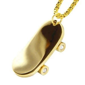 Moda Acero Inoxidable Oro Plata Patineta Collar Cadena SCP 184 - Imagen 1 de 11