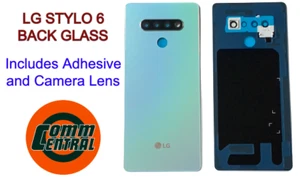 LG Stylo 6 Q730 Silver Rear Battery Glass Cover Back Housing Door ++ Camera Lens - Picture 1 of 1