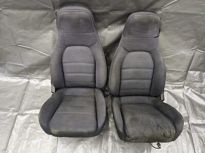 Пара оригинальных черных тканевых сидений для Mazda Mx-5 Miata 1990-1993 годов выпуска 93NAUC 90-93 - Изображение 1 из 4