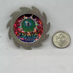 Juego vintage de 1990 con hoja de sierra de golpe de metal 8 bolas POG gorra de leche - Imagen 1 de 3