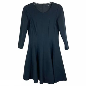 Tibi Black Gored Fit Flare 3/4 Sleeve Dress Career Mini A-Line Womens Size 2 4 - Picture 1 of 7