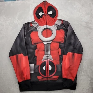 Deadpool Hoodie Mens Large Sweater Jacket Marvel Mad Engine Costume Cosplay Mask - Picture 1 of 7