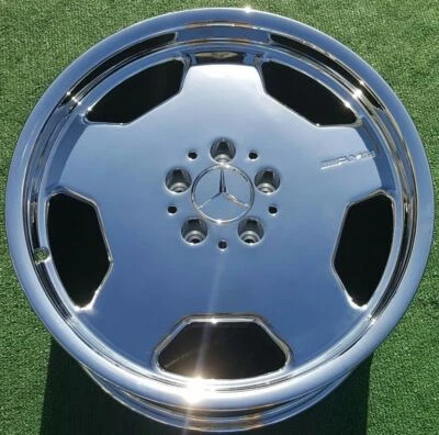 Factory Mercedes Benz Chrome Wheels OEM Monoblock AMG Set 4 SL500 SL600 18 inch - Image 1 of 4