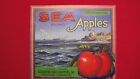 ORIGINAL SEA APPLE CRATE LABEL CASCADIAN FRUIT SHIPPERS LIGHT HOUSE AND SHIP