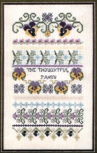 THE THINKFUL PANSY SAMPLER, Coser para ser visto diseños patrón bordado con cuentas - Imagen 1 de 2