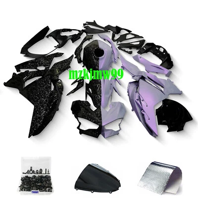 For Kawasaki NINJA 500 SE 24-26 Black Forged + Gray Purple Fairing Kit Bodywork Foto 1 de 4