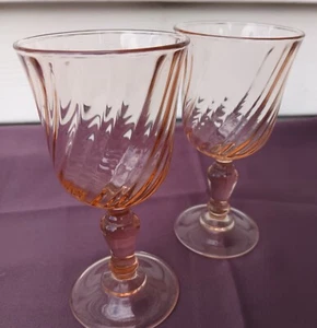 Vintage Arcoroc Rosaline Swirl Glas Made In France - Bild 1 von 6
