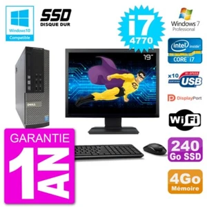 PC DELL 7020 SFF Bildschirm 19 " Intel i7-4770 RAM 4Go SSD 240Go Dvd-Brenner - Bild 1 von 4