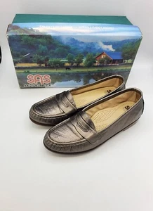 SAS Wink Tripad Sz 6.5 N Comfort Pewter Slip On Penny Loafers Shoes Womens Box - Picture 1 of 8
