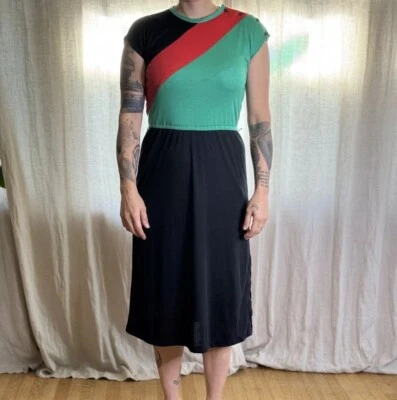 Vintage 70s Color Block  Secretary Dress by Terri Juniors California RARE - Image 1 of 4