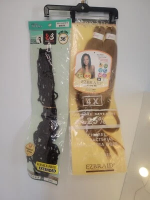 Bobbi Boss NU LOCS 36" Extra Long M1B/30 (1) & EZ BRAID Pre-Stretched 26" 27 lot - Image 1 of 4