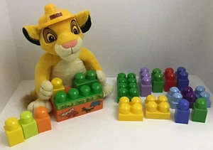 Disney Mega Bloks Build With Simba Lion King Plush 19 Blocks - Picture 1 of 11