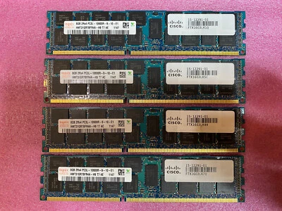 32GB (4x 8GB) * Hynix HMT31GR7BFR4A-H9 8GB PC3L-10600R DDR3-1333MHz ECC REG RAM - Image 1 of 4