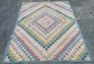 Vintage French Patchwork Throw Blanket Colorful Sofa Home Décor Quilt 195x161 cm - Picture 1 of 11
