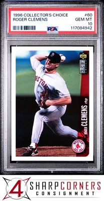 1996 COLLECTOR'S CHOICE #60 ROGER CLEMENS RED SOX PSA 10 - Image 1 of 2