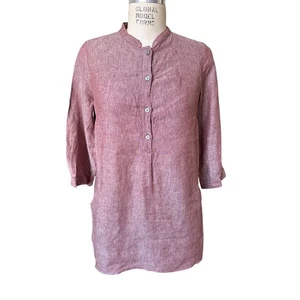 Poetry Natural Linen Tunic in Pale Red Size 4 - Picture 1 of 6