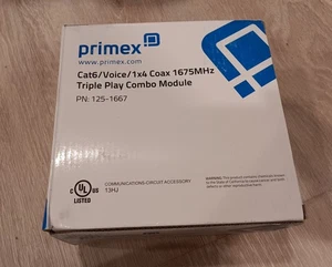 Primex 125-1667 Cat6/Voice/1x4 Coax 1675MHz Triple Play Combo Module - NEW - Picture 1 of 4