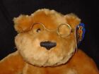 BEAUTIFUL BEAR FACTORY BUILD A BEAR GOLDEN BROWN TEDDY BEAR GLASSES NEW WITH TAG
