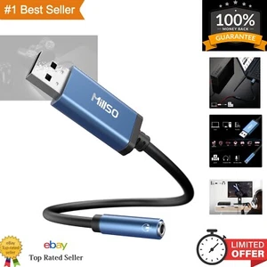 USB to 3.5mm Audio Jack Adapter, Sapphire Blue TRRS USB to AUX Audio Jack Ext... - Photo 1 sur 10