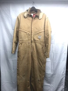 Vintage USA Carhartt Full body Coverall Jumpsuit Heavy Duty Insulated W/ Hood - Picture 1 of 11