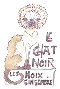 Cards / Print Cat cartoon “Homage Le Chat Noir” - Picture 1 of 2