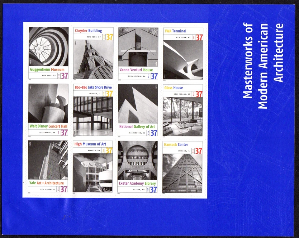 US 2005 37c SN 3910 Pane of 12 MNH - Architecture - Image 1 of 1