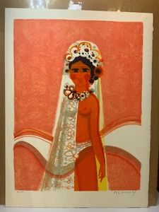 Frederic Menguy Mariee verheiratet limitierte Auflage 60/100 signierte französische Kunst - Bild 1 von 5