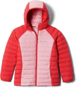 Columbia Girls' Powder Lite Hooded Jacket Red Lily Pink Orchid Size 14-16 - Picture 1 of 8