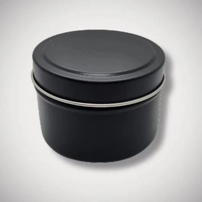 4 oz and 8 oz Matte Black Seamless Candle Tins with Lids (6-12-24-48 count) - Image 1 of 4