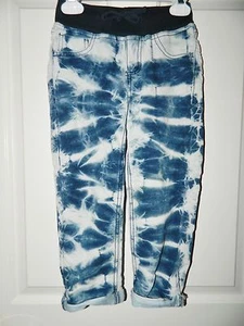 SO Brand girls Blue White TIE DYE Cotton Stretch Capri Crop PANTS* 8 - Picture 1 of 3