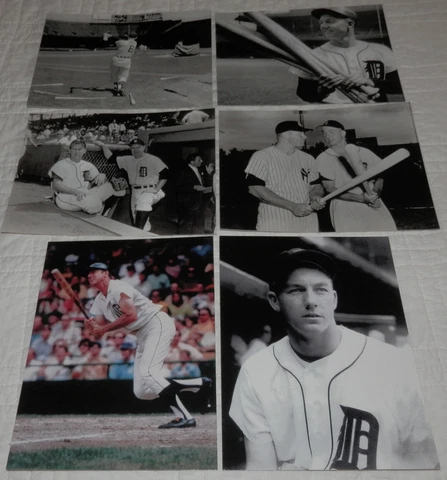Al Kaline Detroit Tigers Postcard Set of 6 DIF w/ Mickey Mantle Norm Cash Briggs Cover