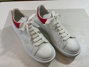 Alexander McQueen Herren Weiß Leder/Rot Oversize Turnschuhe Schuhe Größe 12 - Bild 1 von 8