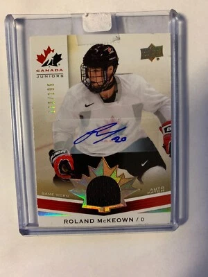 2014-15 Upper Deck Team Canada Juniors Patch Autographs Roland McKeown /199 - Image 1 of 2