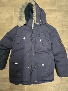 Ted Baker Boys FLEECE LINED WINTER PADDED HOODED blue COAT AGE 9 - Picture 1 of 5