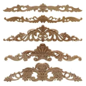 Woodcarving Furniture Vintage Home Decor Garden Decoration Solid Flower Applique - Picture 1 of 48