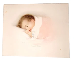 "A Little Dream" Print Vintage Anne Benson Muller N.B. 1932 Sleeping Baby - Picture 1 of 4