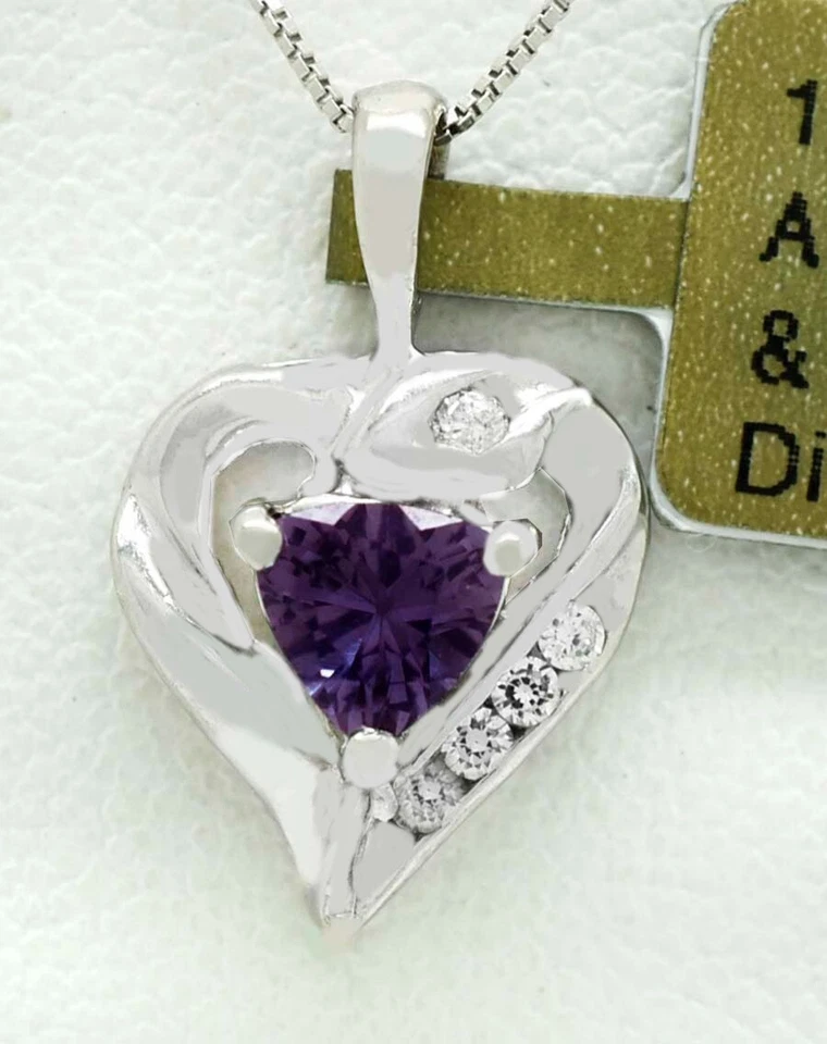 COLGANTE ALEJANDRITA 1,43 quilates y diamantes genuinos oro 10k - nuevo con etiquetas - hecho en EE. UU. Foto 1 de 3