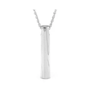 Sterling Silver Sleek Cremation Pendant with Necklace - Picture 1 of 4