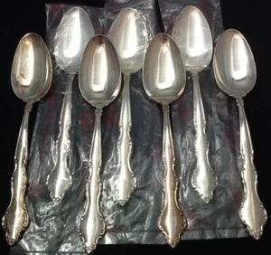 International Silver Wakefield Silverplate Grupo de 7 cucharaditas borde enrollado - Imagen 1 de 3