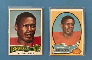 Floyd Little 2-Card Topps Football Lot Denver Broncos S758 - Imagen 1 de 2