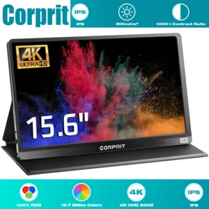 Portable Monitor 15.6 inch LCD Display Screen with HDMI USB Type C Input for PC - Picture 1 of 12